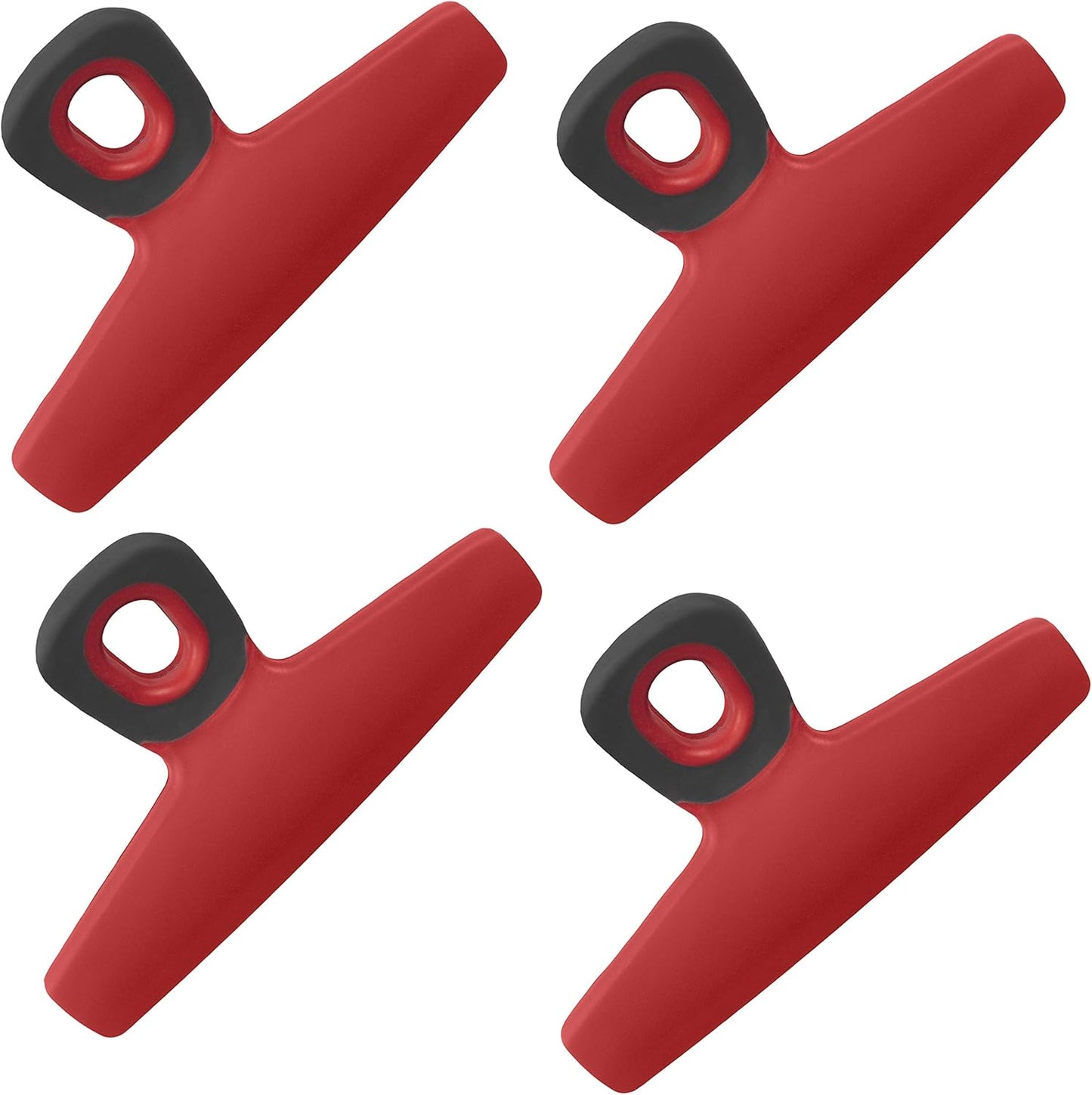 COOK WITH COLOR Wide Heavy Duty Chip Clips, Large Bag Clips for Food Storage, Pack of 4, Red