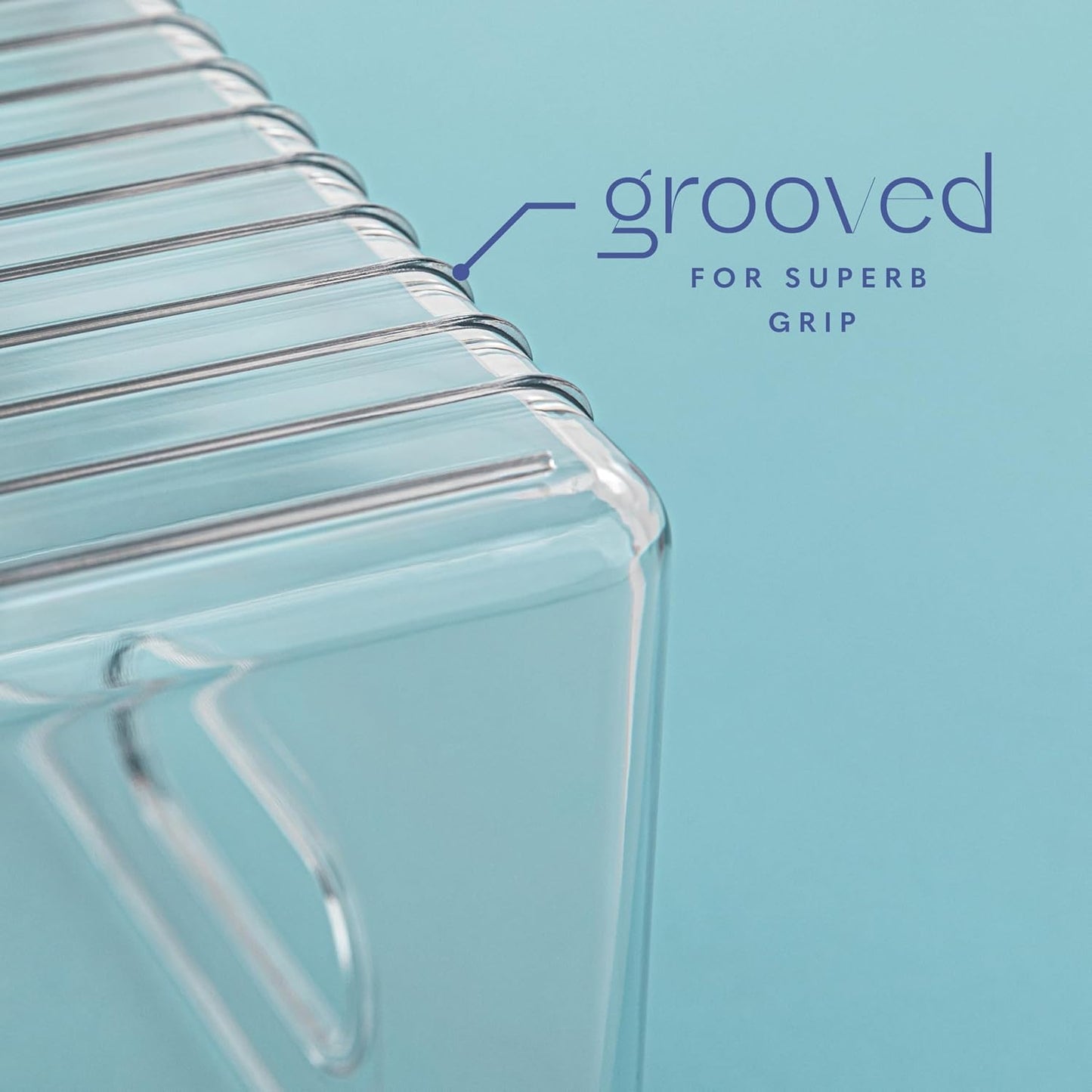 Plastic Food Storage 6 Pack Clear Container Bin with Handles for Organizing Kitchen, Pantry, Refrigerator, Freezer, Pantry, Cabinet, Closet, Bathroom. 14”x8”x5”