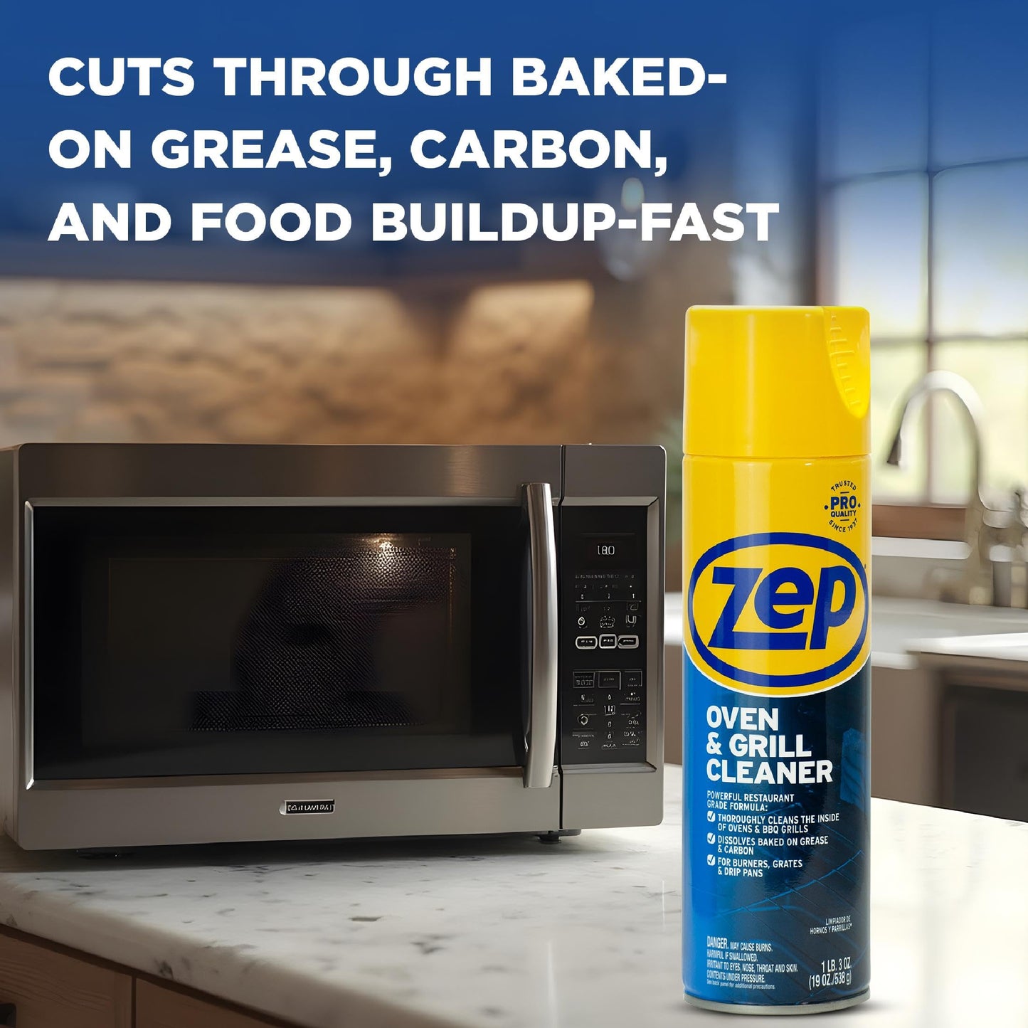 Zep Heavy-Duty Oven and Grill Cleaner - 19 oz (Case of 2) ZUOVGR19 - Dissolves Grease on Contact