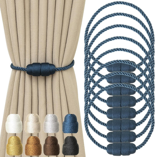 Magnetic Curtain Tiebacks Rope Curtain Tie Backs for Curtains 8 Pack Curtain Holders for Drapes