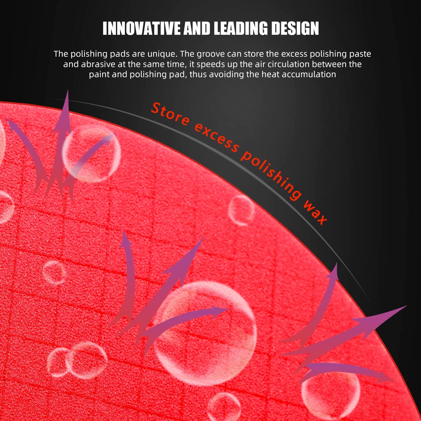 Red Finish Polishing Pads, Buffing Pads, SPTA 1Pcs 3.5 Inch Face for 3 Inch 80mm Backing Plate Compound Buffing Sponge Pads for Car Buffer Polisher Compounding, Polishing and Waxing-FPTSS3R