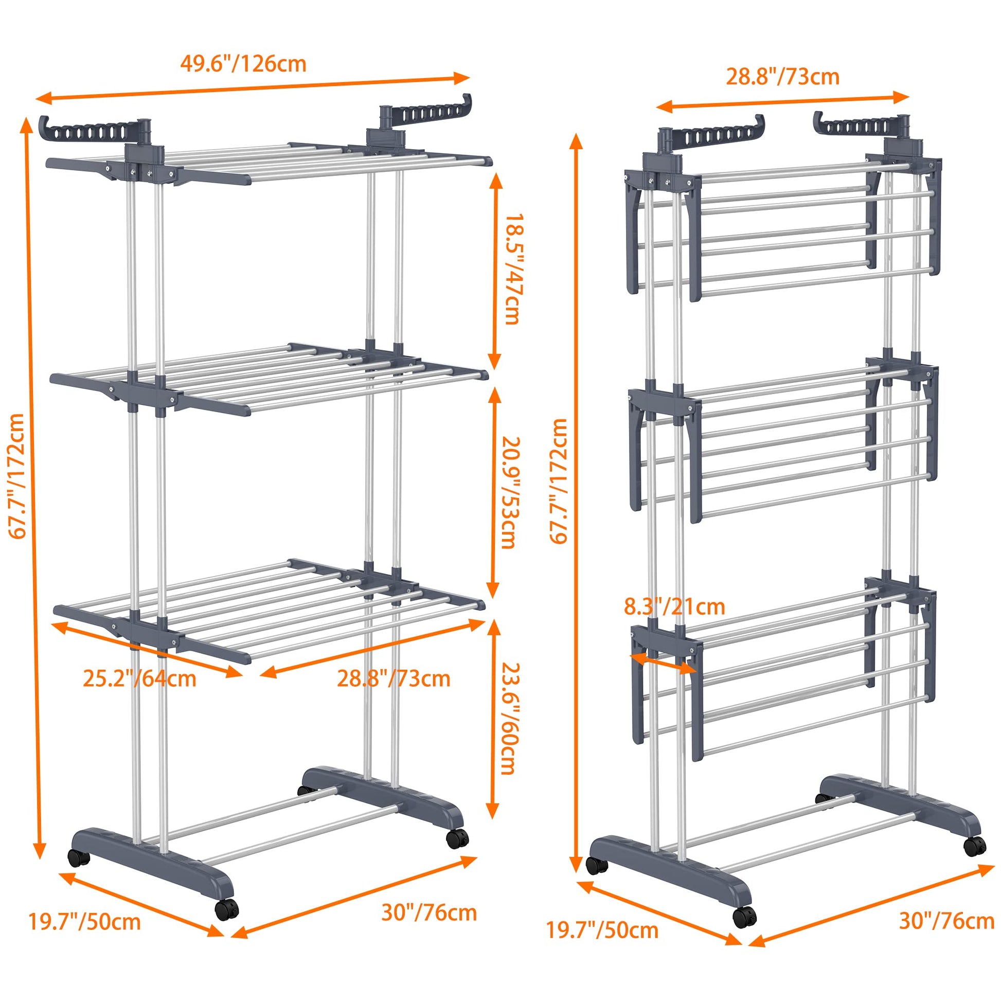 HOMIDEC Clothes Drying Rack, 4-Tier(67.7" H) Foldable Drying Rack Clothing