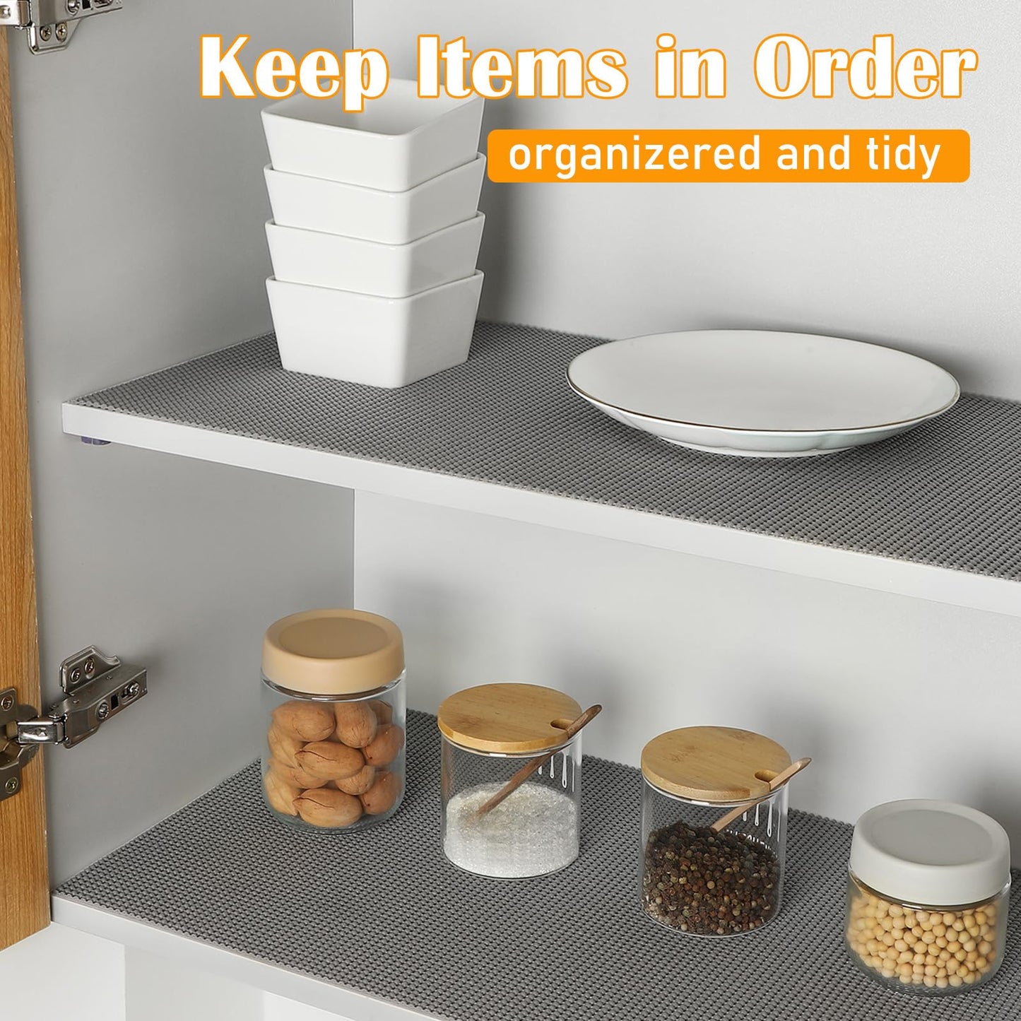 Songrey Non-Slip Shelf Cabinet and Drawer Liner, 12IN x 20FT, Dark Gray