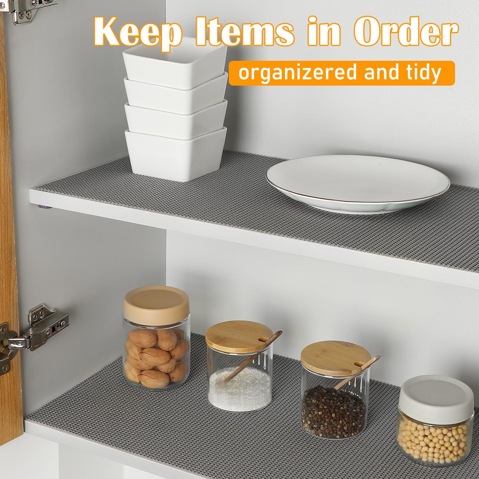 Songrey Non-Slip Shelf Cabinet and Drawer Liner, 12IN x 20FT, Dark Gray
