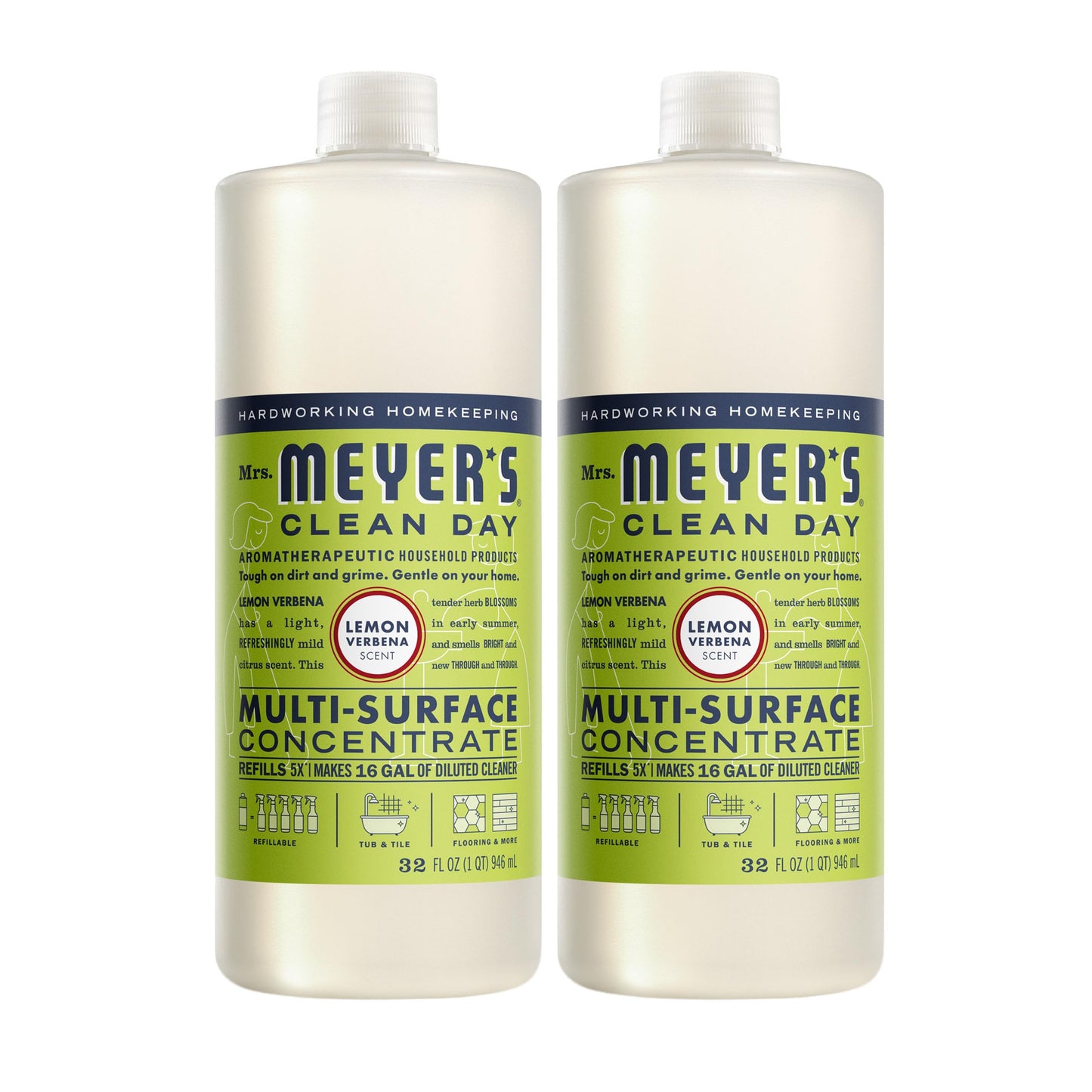 MRS. MEYER'S CLEAN DAY Multi-Surface Everyday Concentrate, Lemon Verbena Scent, 32 Fl Oz Bottle - 2