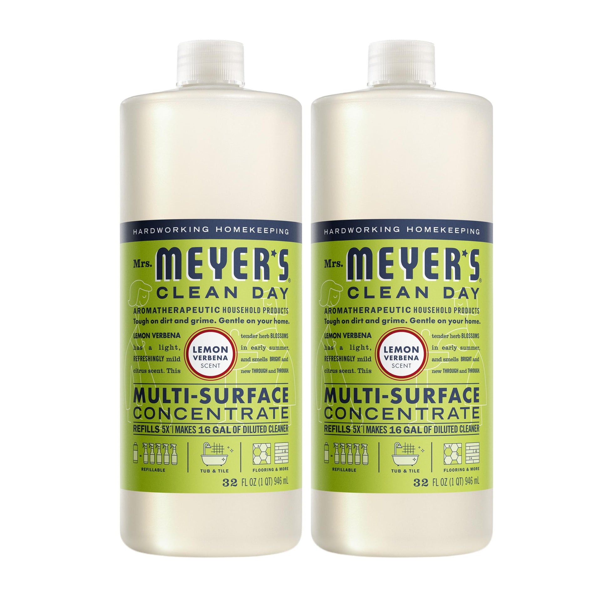 MRS. MEYER'S CLEAN DAY Multi-Surface Everyday Concentrate, Lemon Verbena Scent, 32 Fl Oz Bottle - 2