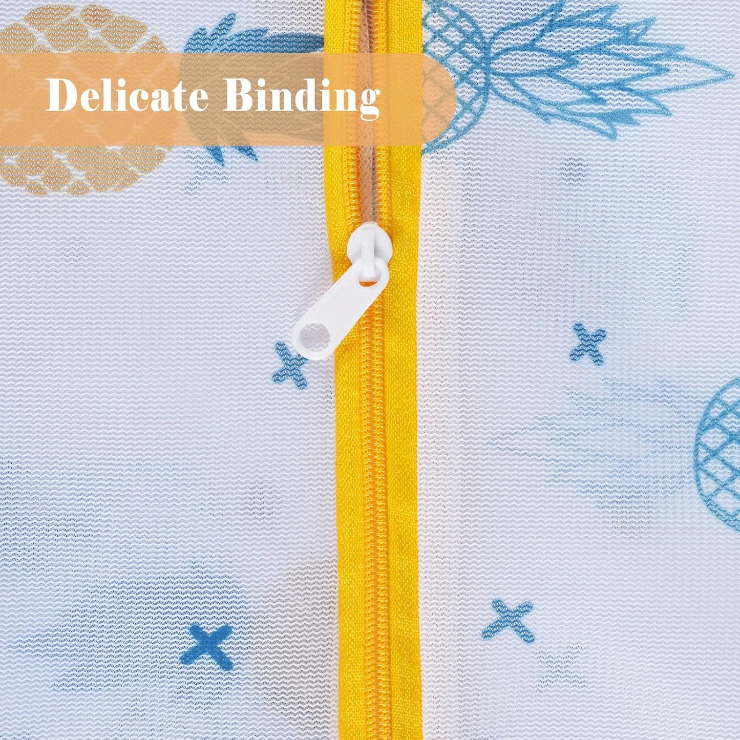 Mesh Laundry Bag, Durable Laundry Bags with Premium Zipper, 5-Piece Washing Machine Wash Bags for Delicates Blouse, Hosiery, Baby Clothes, Travel Organization Bag (Pineapple)