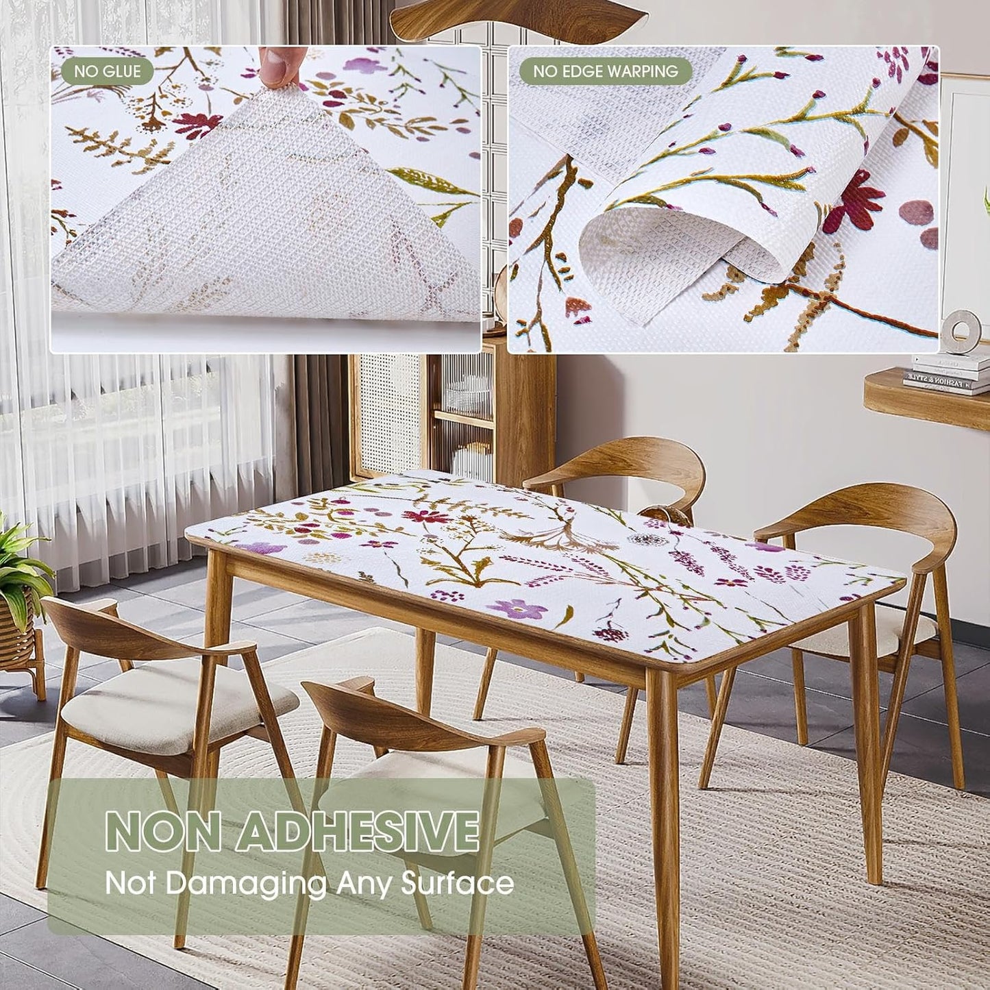 Drawer and Shelf Liner for Kitchen Cabinets, Non Adhesive, Non Slip Drawer Liner Shelf Paper for Kitchen, Waterproof Floral Shelf Liner (Colorful Floral, 18INx20FT)