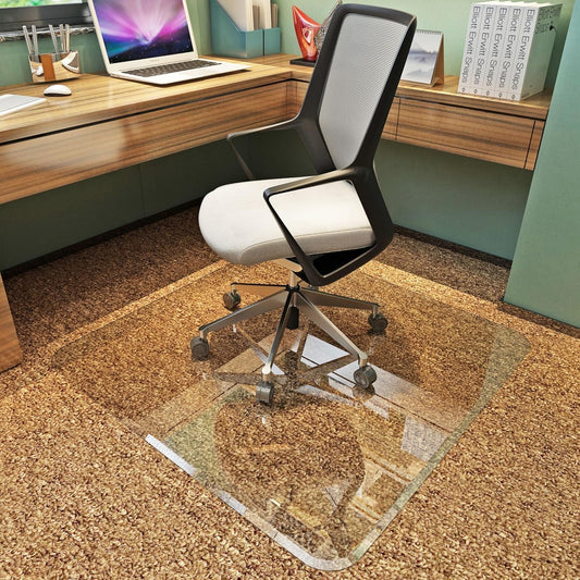 Glass Chair Mat with Exclusive Beveled Edge by Clearly Innovative 1/4” Thick Ultra-Clear Glass, Protect Your Home or Office Floor, Hardwood or Carpet (STARPHIRE, 36" by 46")
