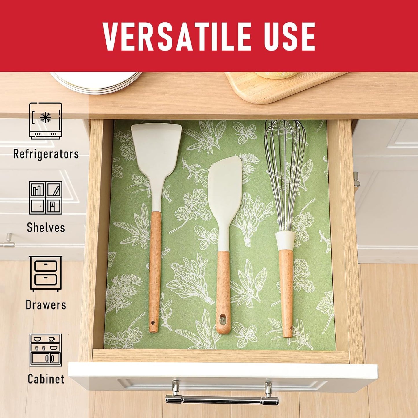 Cooyes Large Refrigerator Liners for Shelves, 12 Pack, 17.7" × 36", Fridge Drawer & Shelf Liners for Kitchen Cabinets Non-Adhesive, Breathable Cloth Material, Keep Produce Fresh Longer, Sage Green