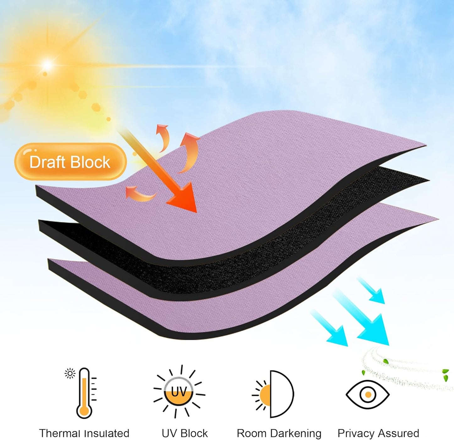 RYB HOME RV Curtains for Camper Windows - Soft Thermal Insulated Small Window Curtain Tiers for Cafe Kitchen Bedroom Basement Glass Door Window, W 42 x L 30 inches, Lilac, 2 Panels