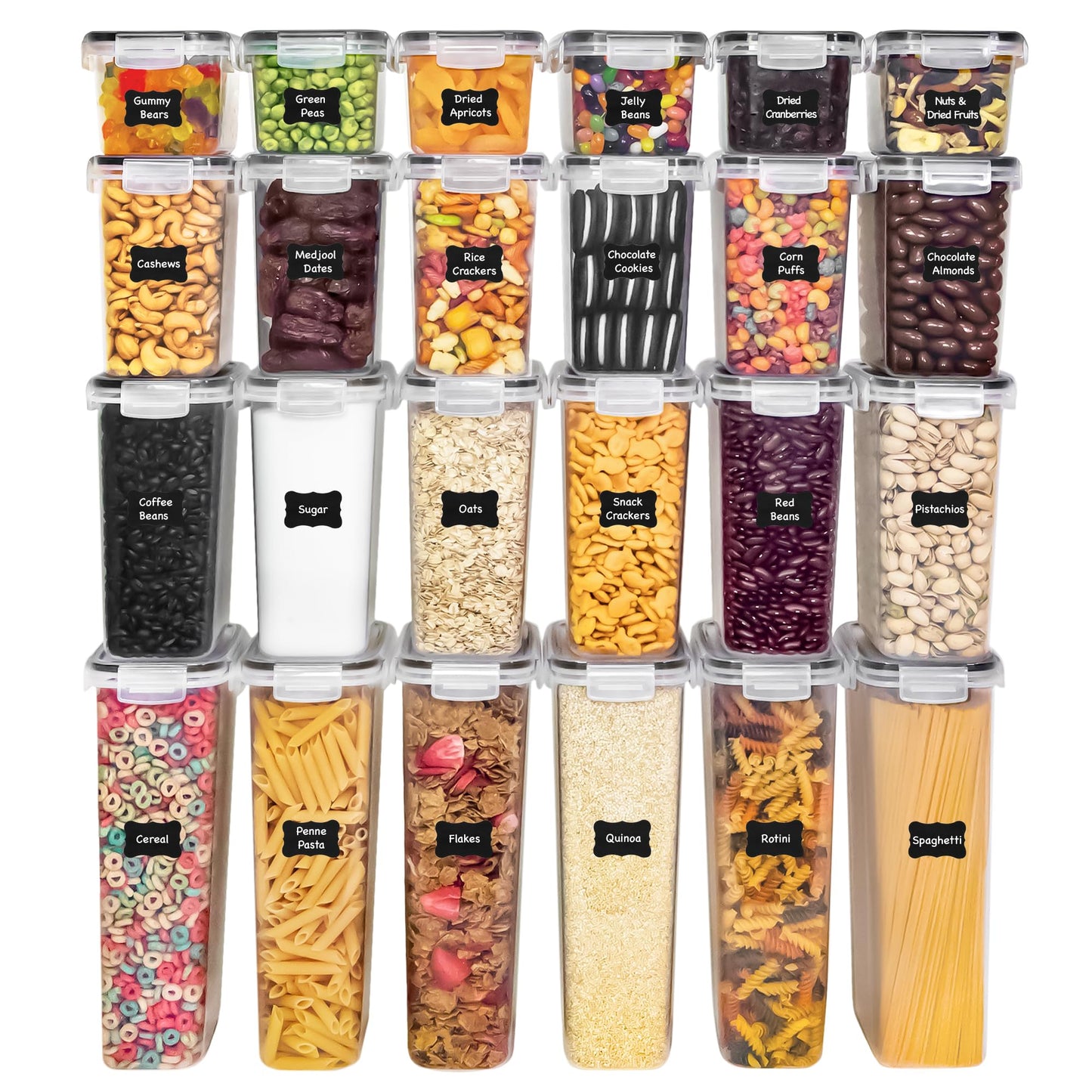 Freshware Kitchen Storage Containers with Lids, 48 PCS Airtight Food Storage Containers, Plastic