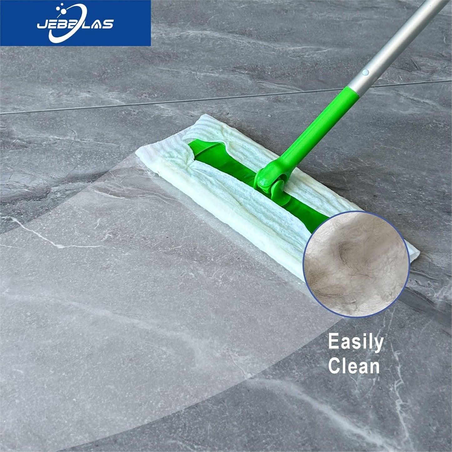 JEBBLAS Disposable Mop Cloth Dry Sweeping Pad for Flat Mop Sweeping Cloths Multi Surface Refills, 60 Pcs/Pack