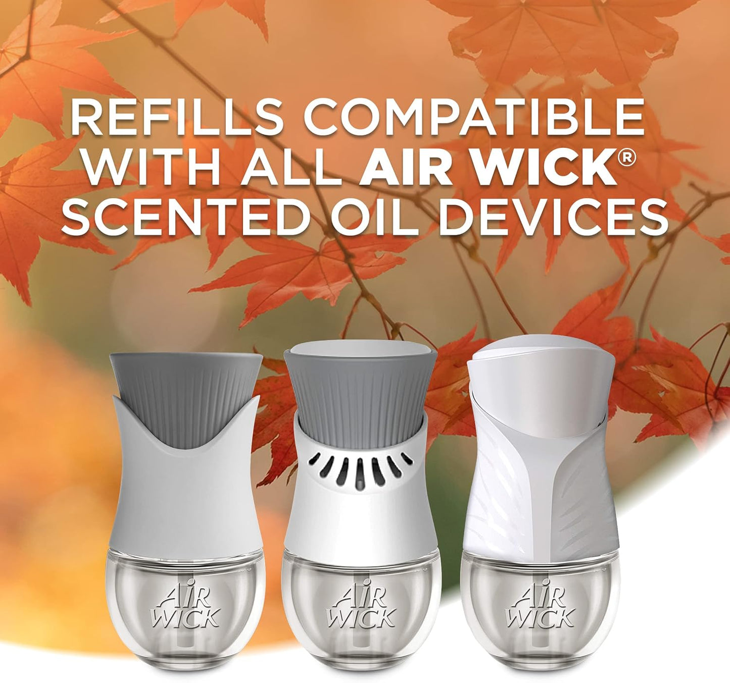 Air Wick Plug in Scented Oil Refill, 5ct, Bonfire and Crisp Fall Air, Essential Oils, Air Freshener Fall Scent, Fall décor