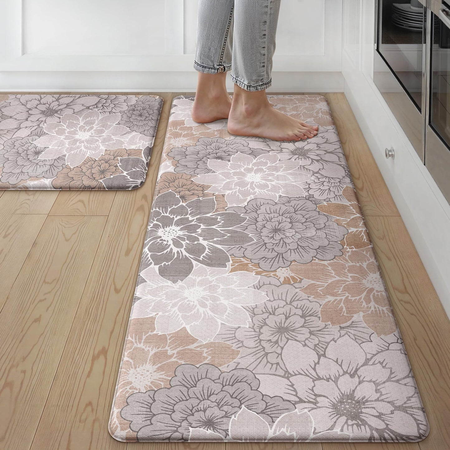 GENIMO Anti Fatigue Kitchen Mats for Floor 2PCS, Cushioned Standing Mats