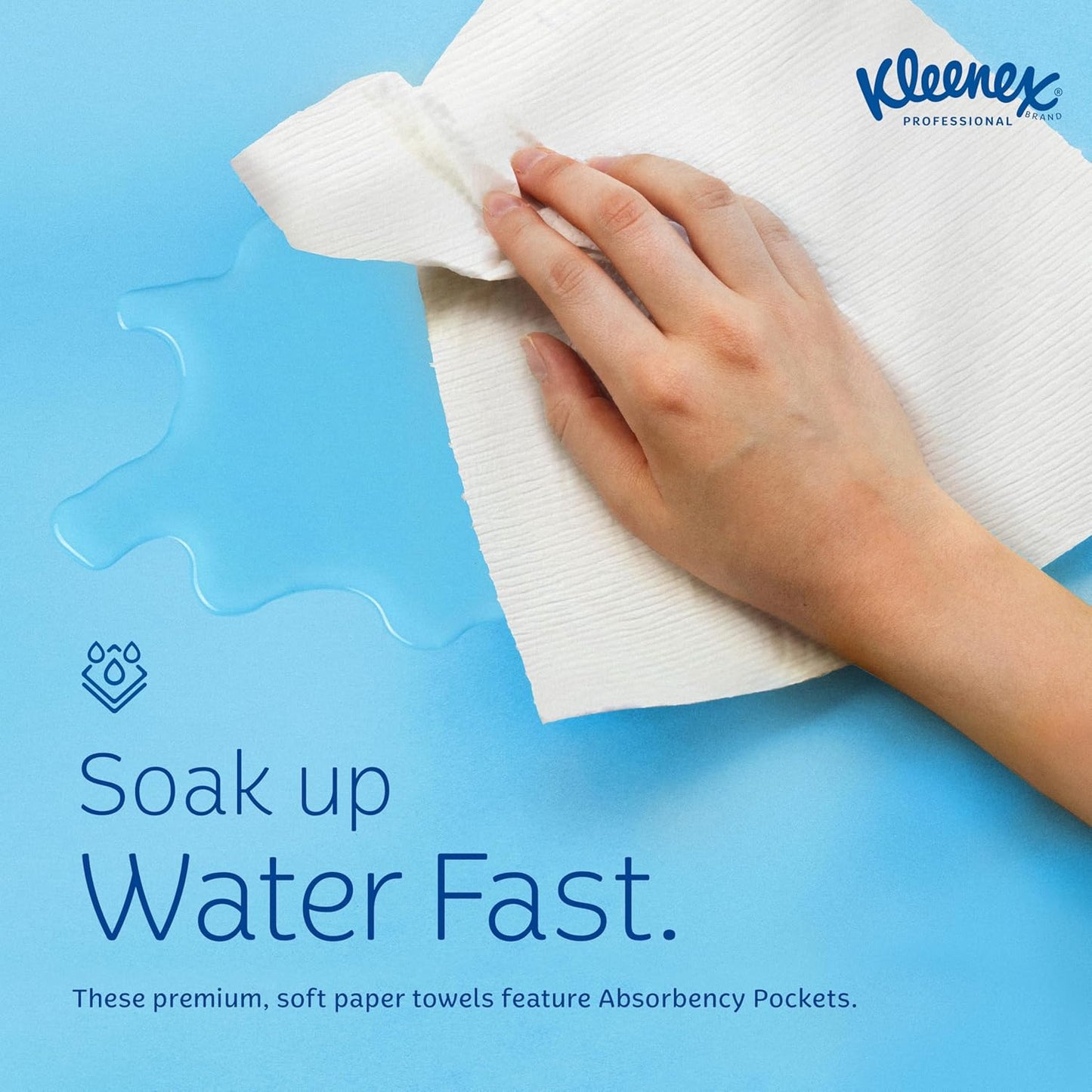 Kleenex Professional Universal Multifold Paper Towels, Bulk (01890), Absorbency Pockets, 9.2" x 9.4" Towel, White (150 Sheets/Pack, 16 Packs/Case, 2,400 Sheet Total)