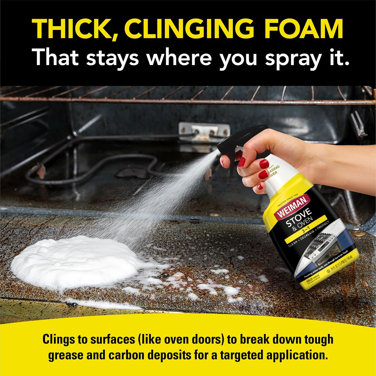 Weiman Heavy Duty Stove and Oven Cleaner and Degreaser for Glass, Ceramic Cooktops, BBQ grill
