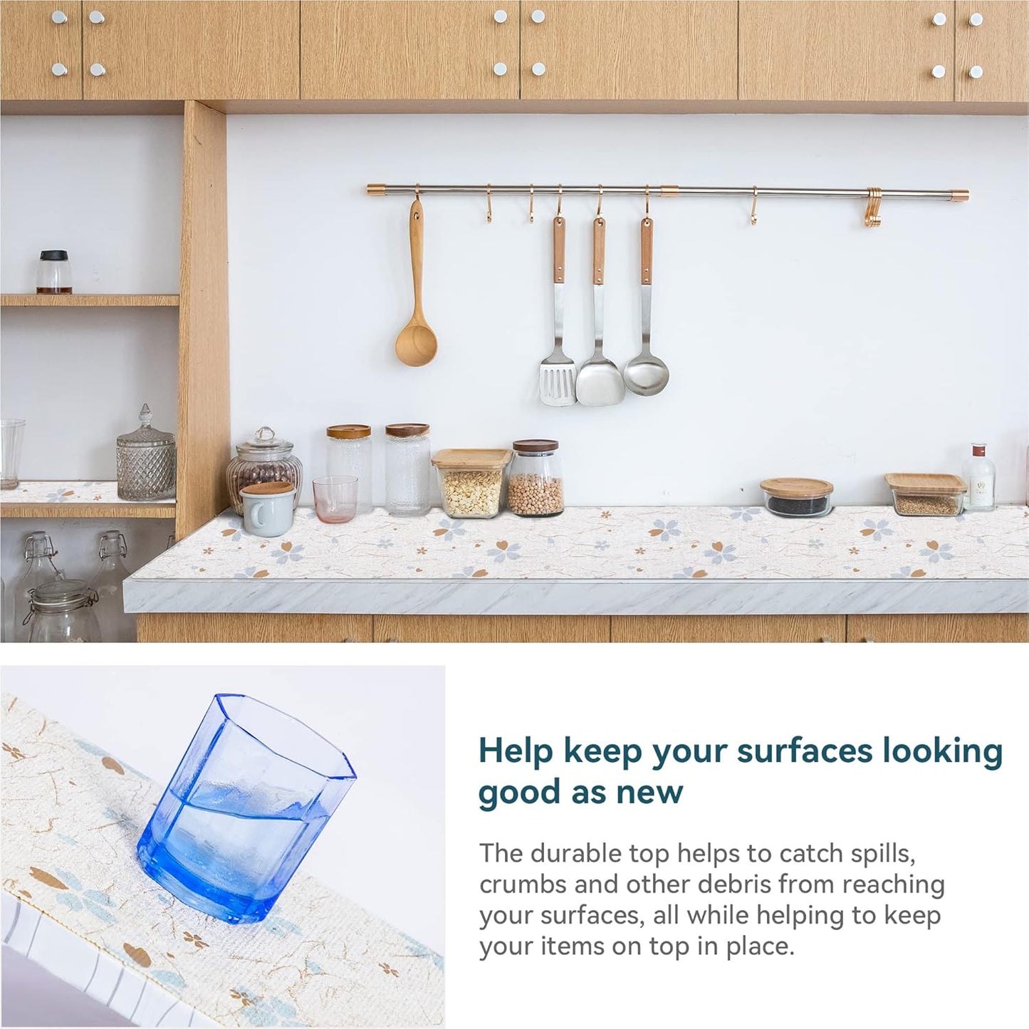 Shelf Liner Non Adhesive, 12 Inch x 10 Feet Cabinet Liners for Pantry Drawer Vanity, Drawer Liners Strong Grip Non Slip Waterproof, Shelf Liners for Kitchen Cabinets