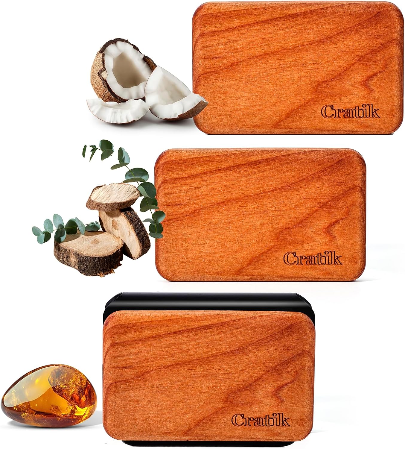 Car Air Freshener - Wood Air Freshener - Car Odor Eliminator for Visor Clip-Variety Scent Refill, Vehicle Scent Diffuser for Cabin, Truck & SUV - Pack of 3 (Teak-Amber-Cabana)-CLIP INCLUDED