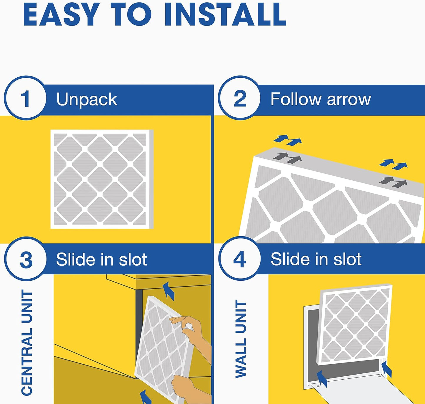Aerostar 12x20x1 MERV 11-6 Count - Pleated Furnace & Air Conditioner Filters - Removes Dust, Cold & Flu Germs, Lint, Mold, Pet Dander, Allergy-Causing Pollen, Smog & Smoke