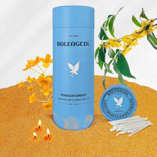 Osmanthus Scented Pumpkin Pearled Candle 18oz Luxury Sand Candle Granulated Wax - 30 Cotton Wicks - Wax for Candle Making Decorative Candles Smooth and Clean Burning Lasts up to 120 Hours