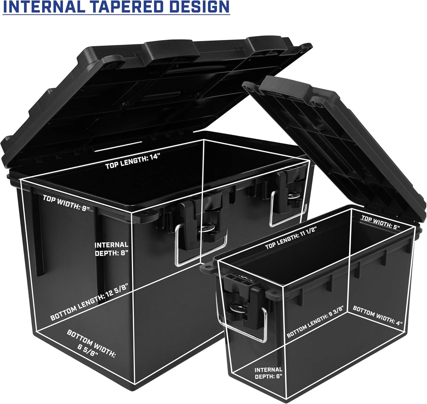 Sheffield 12706 Storage Bins With Lids, 2-Pack Stackable Storage Bins, Made in USA, Lockable and Water-Resistant Containers with Lids, Plastic Containers for Home, Classroom, and Dorm