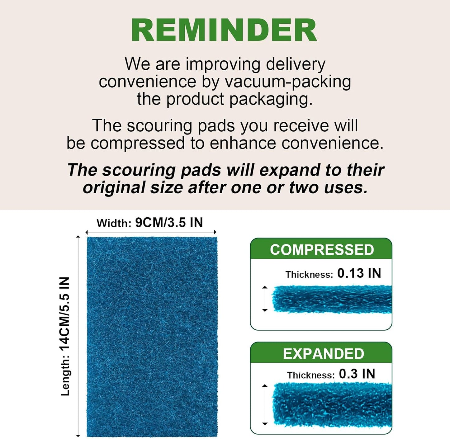 AIDEA Non-Scratch Scouring Pads, Dish Scrubber Pads for Household and Kitchen, Multipurpose Scour Pads for Cleaning, 24 Pack, 5.5in*3.5in
