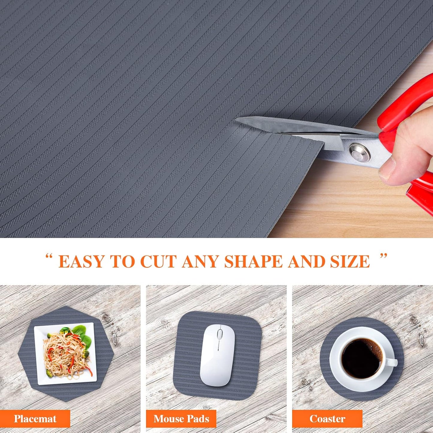 Shelf Liners for Kitchen Cabinets, 12" x 120", Non Adhesive Shelf Liner, Non-Slip Kitchen Drawer Liners, Waterproof Durable Cabinet Liners for Shelves, Pantry, Dark Gray