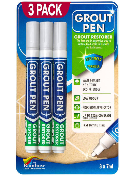 Grout Pen Light Grey Tile Paint Marker: Waterproof Grout Paint, Tile Grout Colorant and Sealer Pen