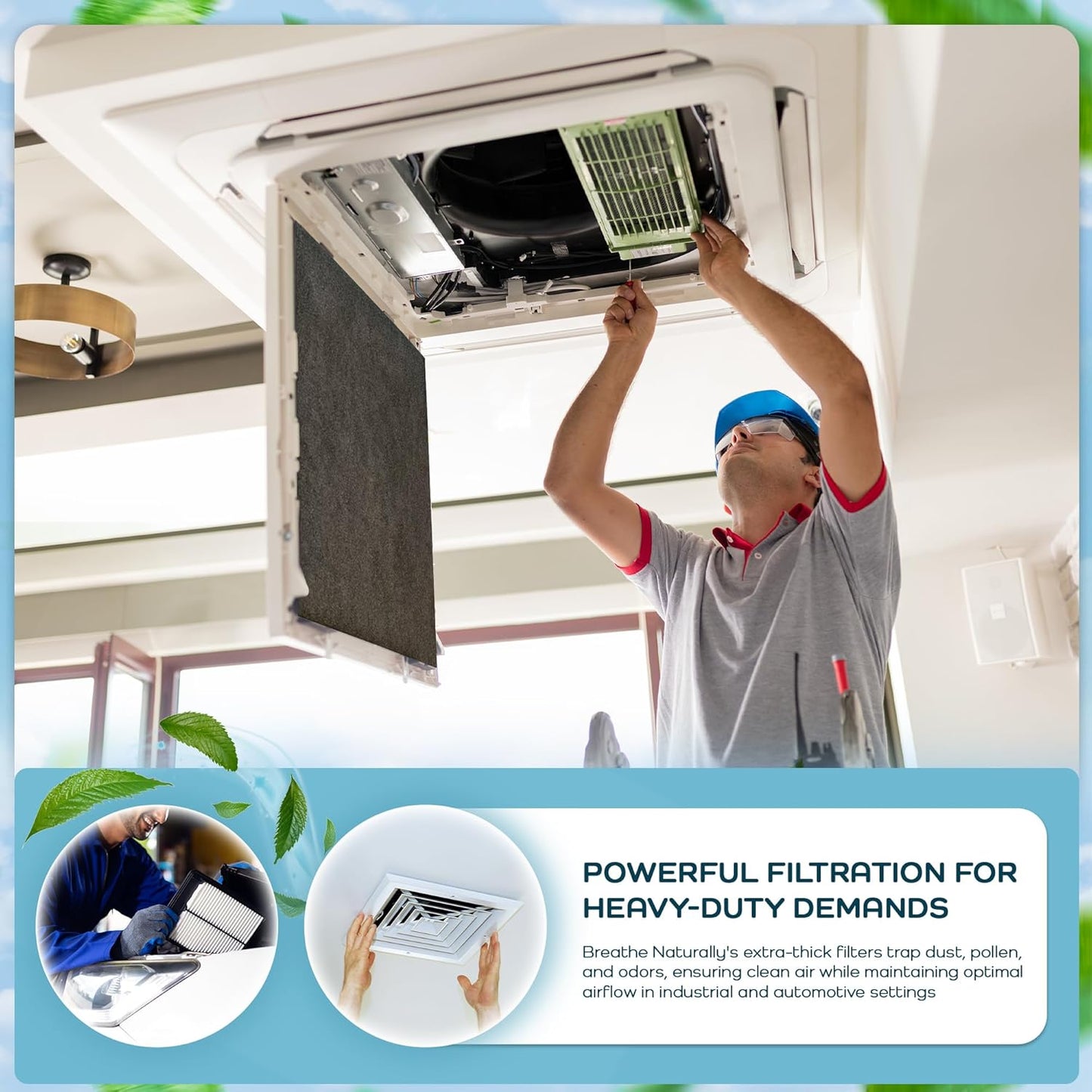 Breathe Naturally "R" Replacement Air Filters Compatible with Honeywell Air Purifier HPA300, HPA200 and HPA100 Series - True Honeywell HEPA Filter for Home Purifiers -7.5"x10.25"x1.5" (3 HEPA Filters)