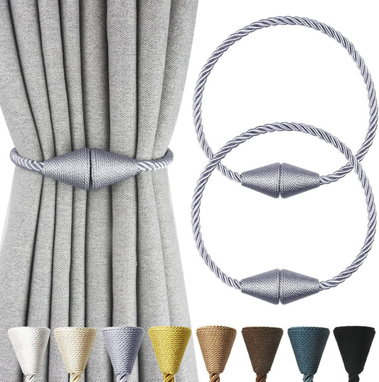 2 Pack Magnetic Curtain Tiebacks Rope Modern Handmade Curtain Tie Backs Decorative Drapes Weave