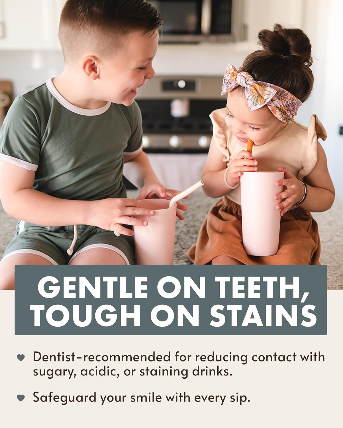 Nightingale Reusable Silicone Straws - Bendy Drinking Straw with Cleaning Brush - Collapsible and Bendable Travel Straw for Kids - Dishwasher Safe, Food-Safe - Set of 6 (Oak Multi)