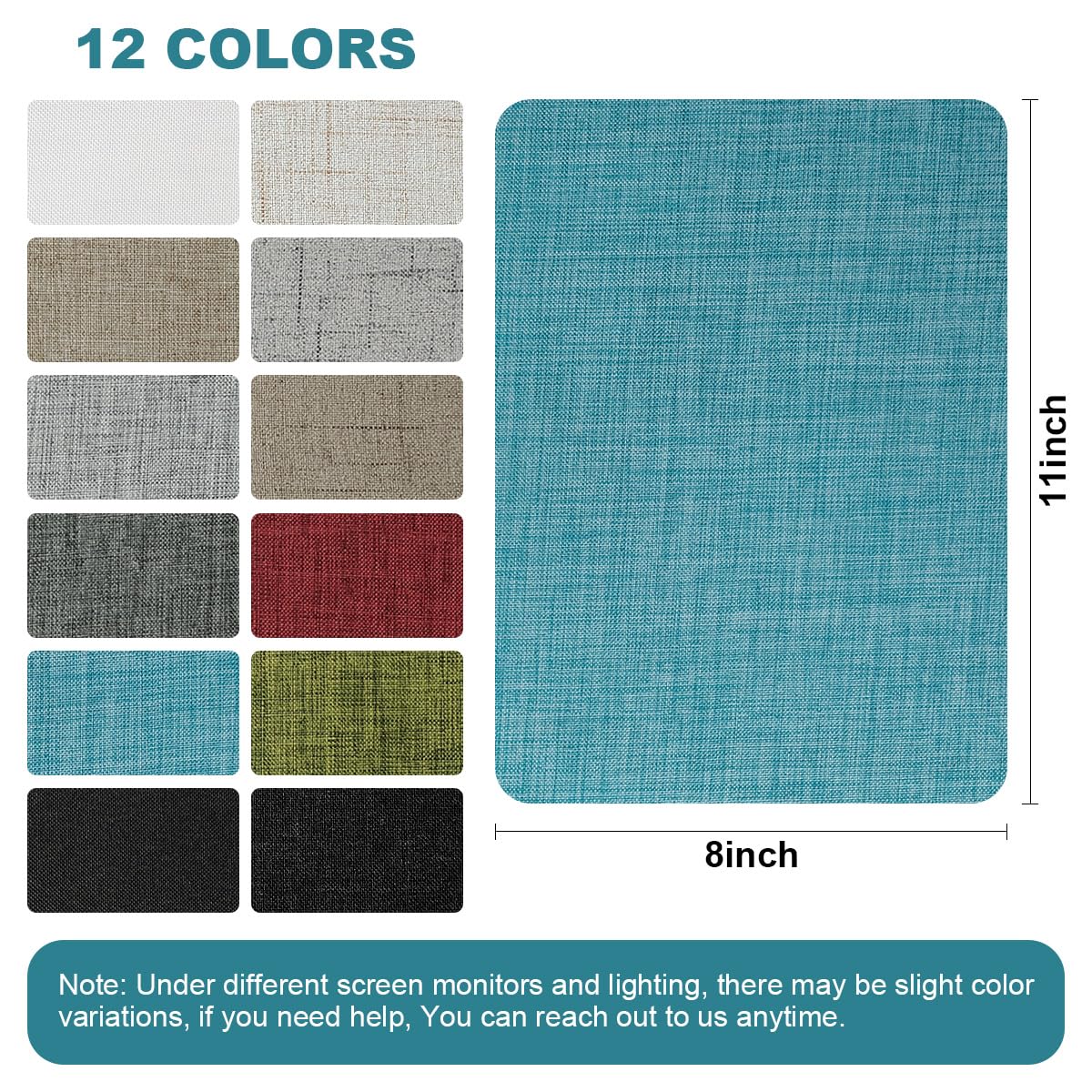 J.CARP 2Pcs Linen Repair Patches, Large Self-Adhesive Fabric Patch for Sofas, Couch, Furniture, Car Seats (8 * 11 inches-2PCS Blue)