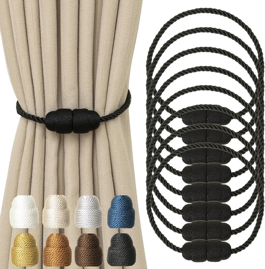 Magnetic Curtain Tiebacks Rope Curtain Tie Backs for Curtains 8 Pack Curtain Holders for Drapes