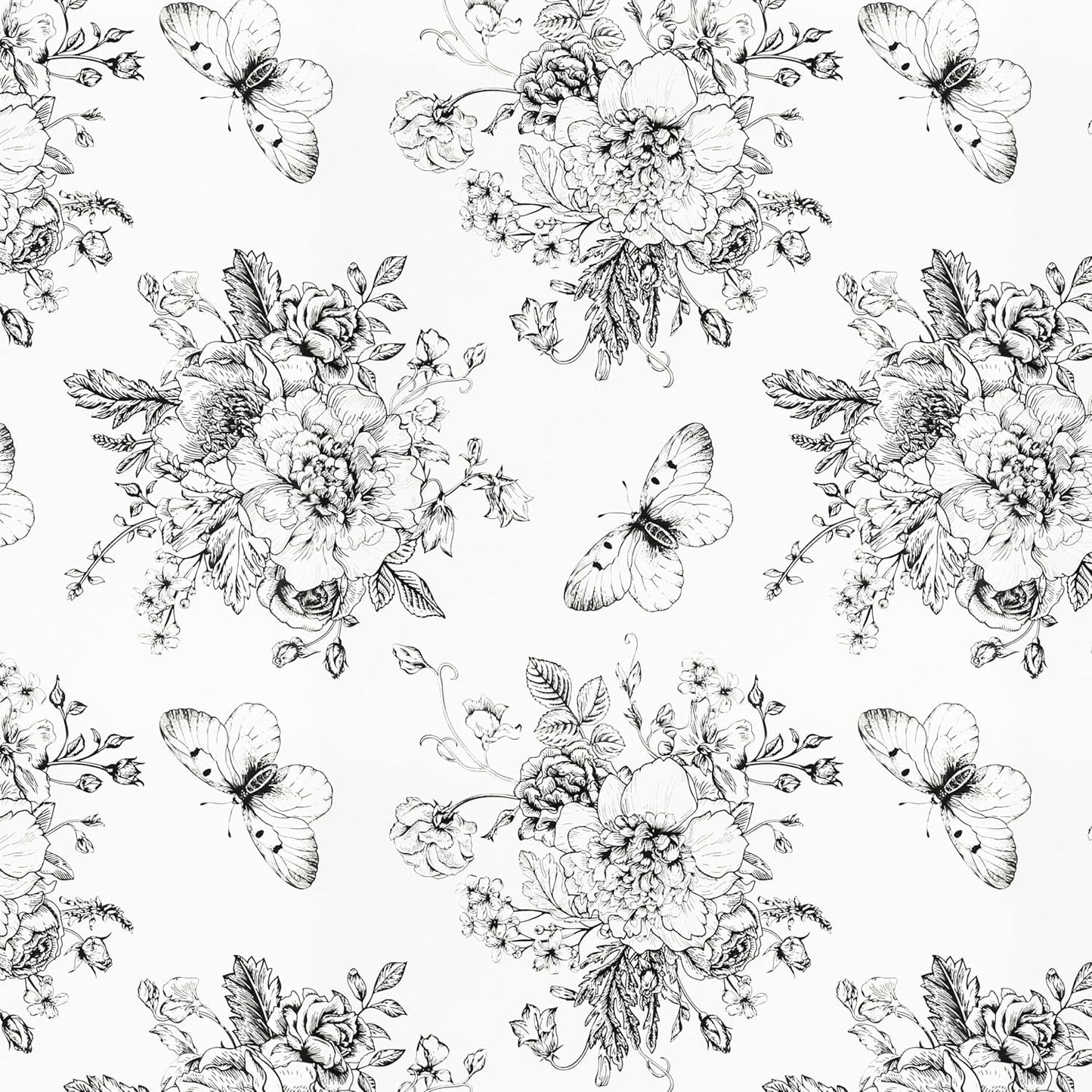 Micpolo Floral and Butterfly Self Adhesive Shelf Liner for Kitchen Bedroom Cabinets Waterproof