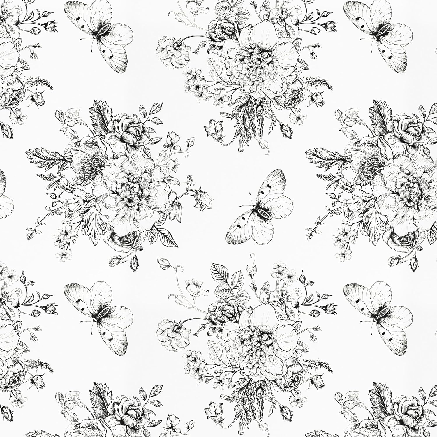 Micpolo Floral and Butterfly Self Adhesive Shelf Liner for Kitchen Bedroom Cabinets Waterproof