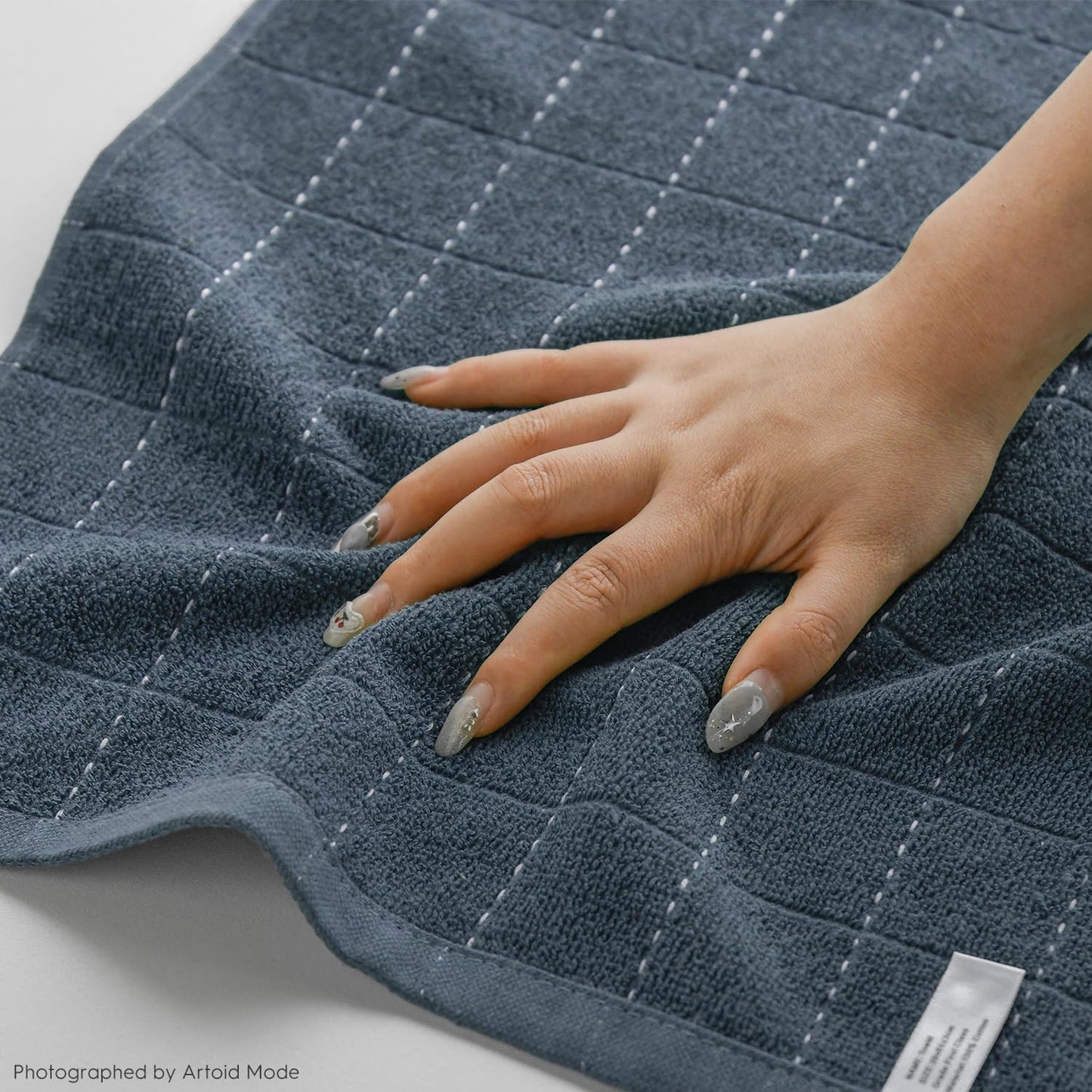 Artoid Mode Checkered Designed Cotton Beige Grey Terry Kitchen Dish Towels, 15x25 Inch Soft Absorbent Quick Drying Cleaning Tea Towels Set of 4