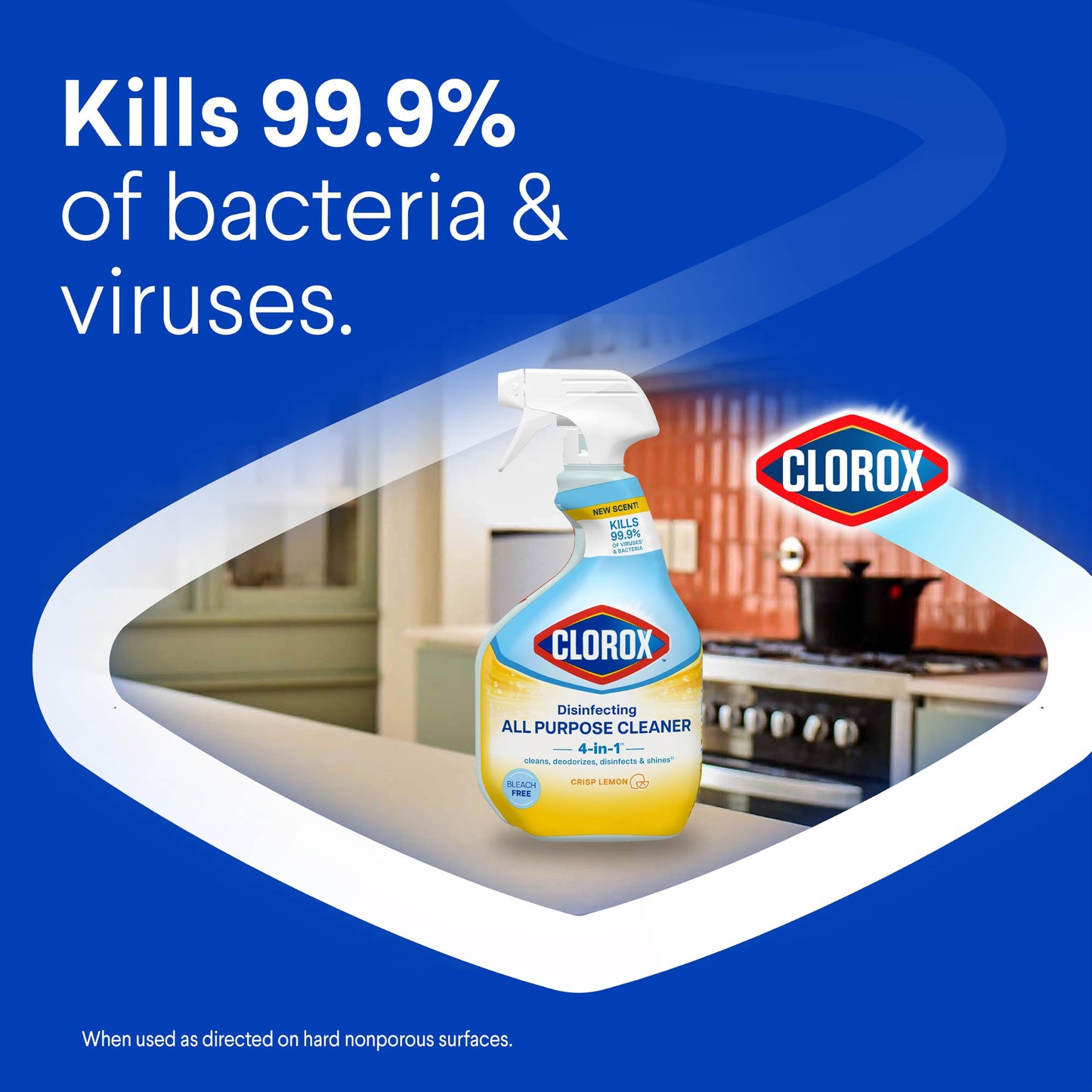 Clorox Disinfecting All-Purpose Cleaner, 32 fl. Oz., and Bathroom Cleaner, Bleach Free, Household