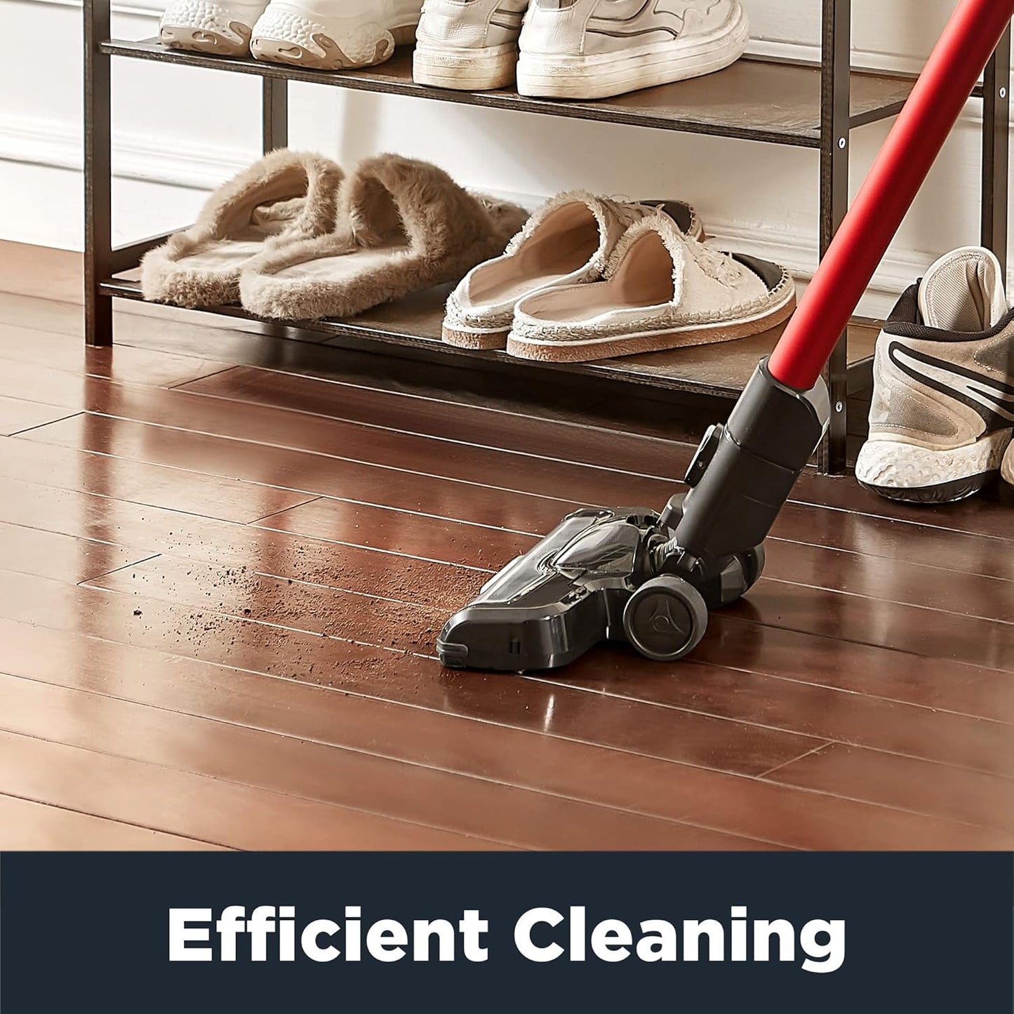 Eureka Cordless Vacuum Cleaner, Vacuum Cleaner for Home Rechargeable, Lightweight Stick Vacuum for Hardwood and Pet Hair,Rose Red, NEC101