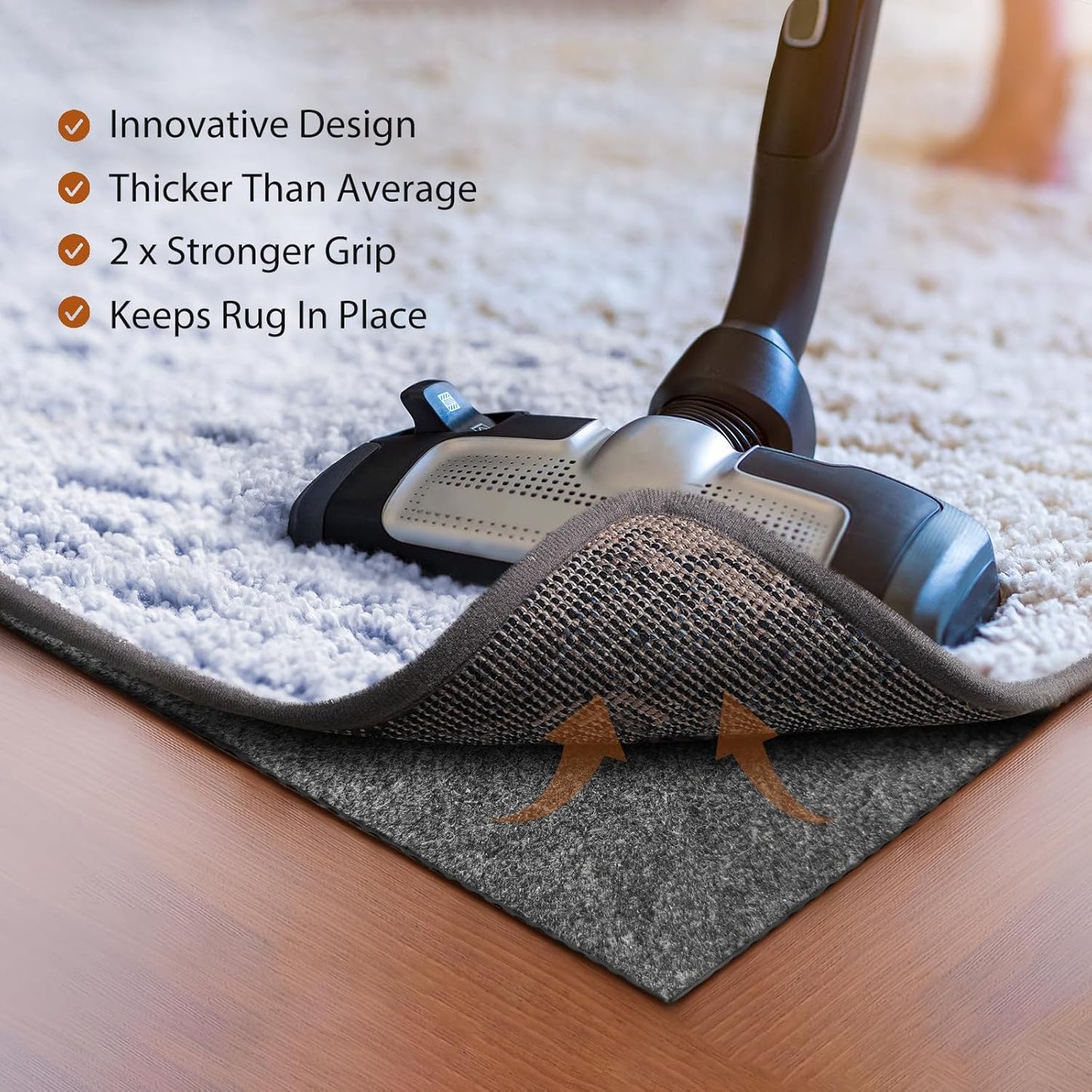 Felt Rug Pad, 3 x 5 Ft Rubber Non-Slip Rug Pad Gripper, Keep Rugs Secure and in Place, Extra Strong
