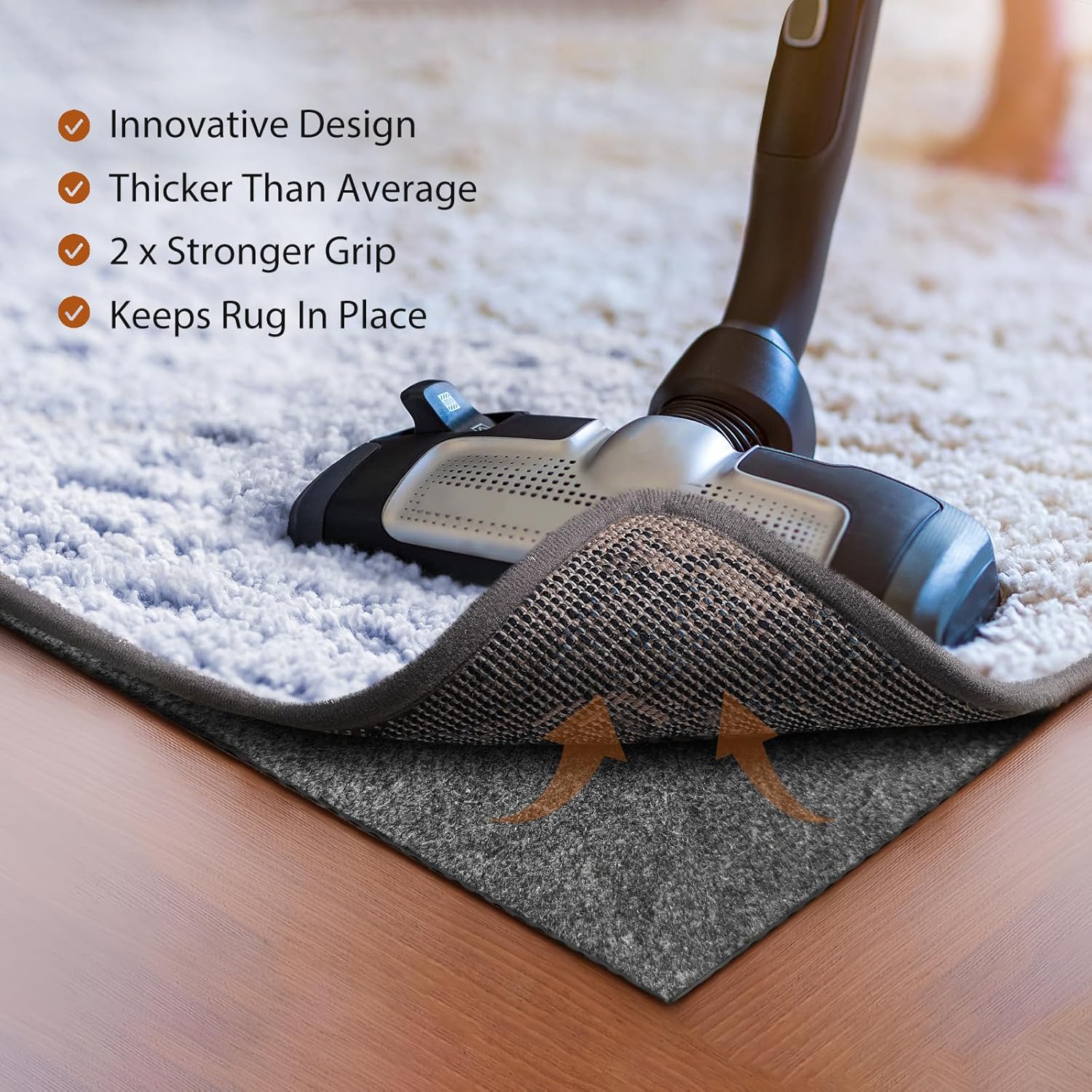 Felt Rug Pad, 3 x 5 Ft Rubber Non-Slip Rug Pad Gripper, Keep Rugs Secure and in Place, Extra Strong