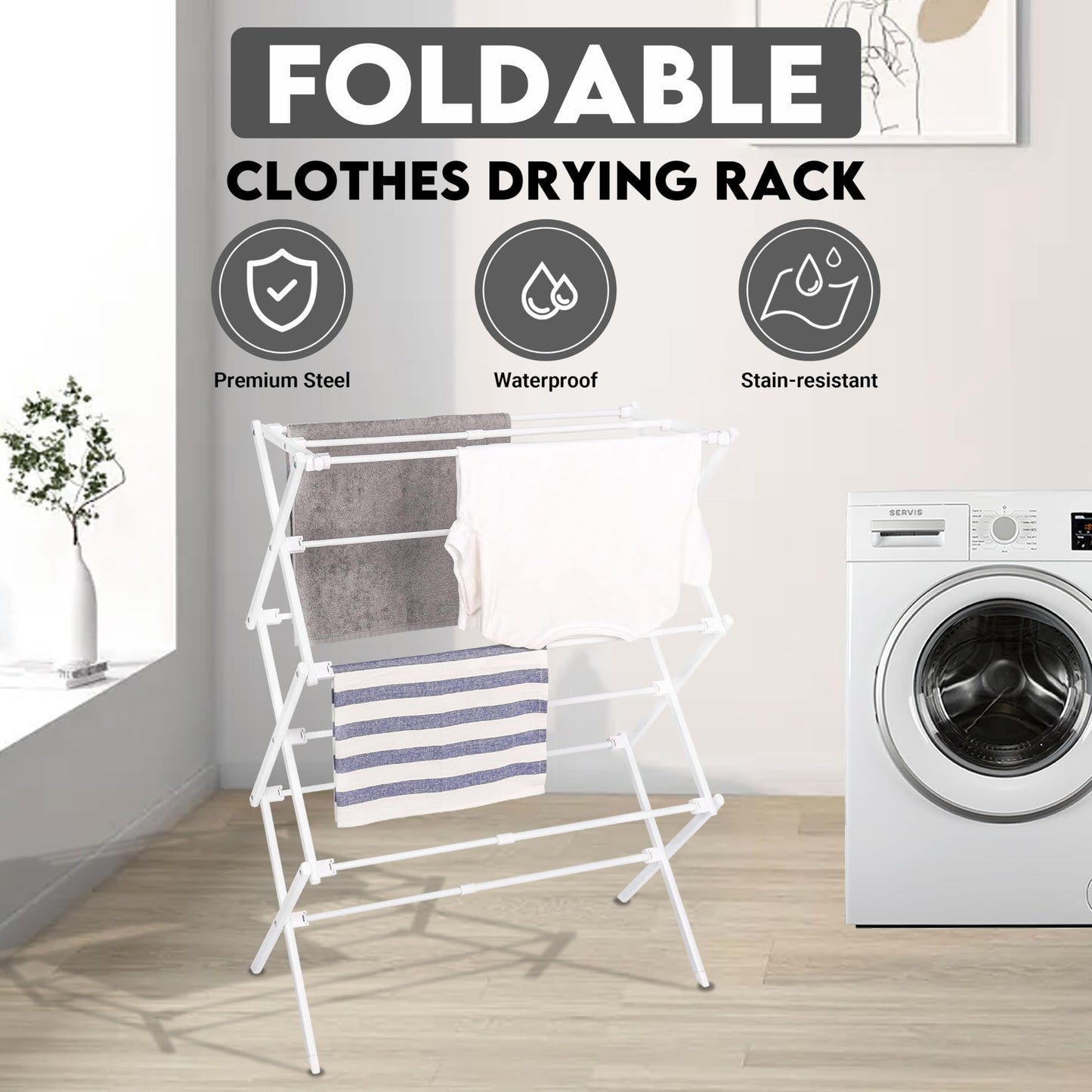 ZOES HOMEWARE 2026 Enhanced Clothes Drying Rack | Foldable Drying Rack Clothing for Laundry | Small
