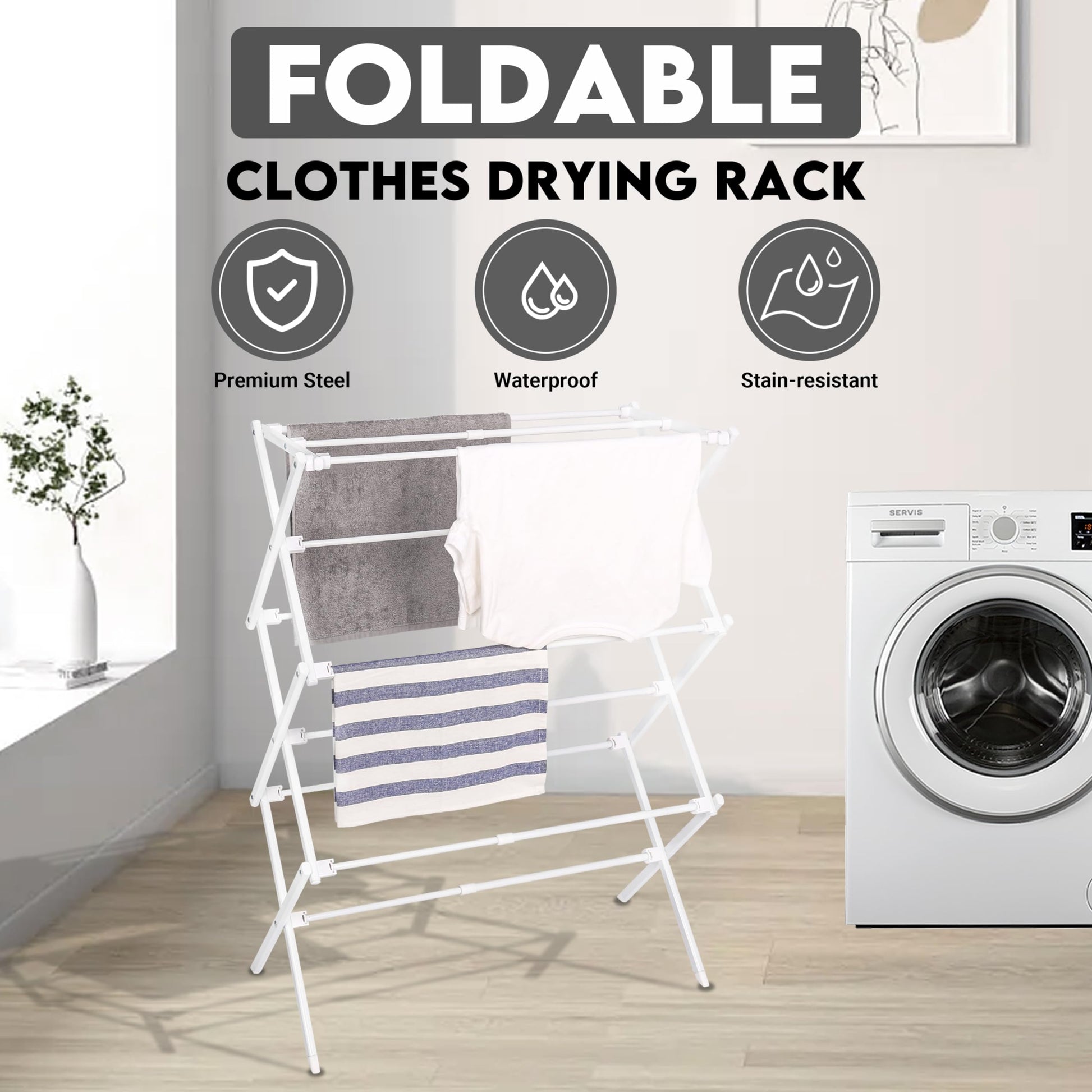 ZOES HOMEWARE 2026 Enhanced Clothes Drying Rack | Foldable Drying Rack Clothing for Laundry | Small