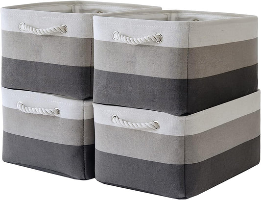 TcaFmac Storage Basket for Organizing - Large 4 Pack 16x12x8 inch Fabric Storage Bins for Shelves, Collapsible Storage Cubes for Closet Cloth Toy Gift Kids (Gradient Gray)