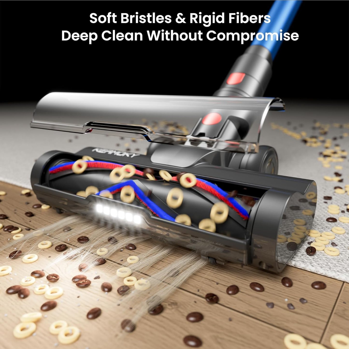 Cordless Vacuum Cleaner, 580W 48KPA 70Mins Vacuum Cleaners for Home, Self-standing Stick Vacuum with Aromatherapy, Anti-Tangle Brush, Wall Mount Charging Vacuum for Hardwood Floor/Carpet/Pet Hair