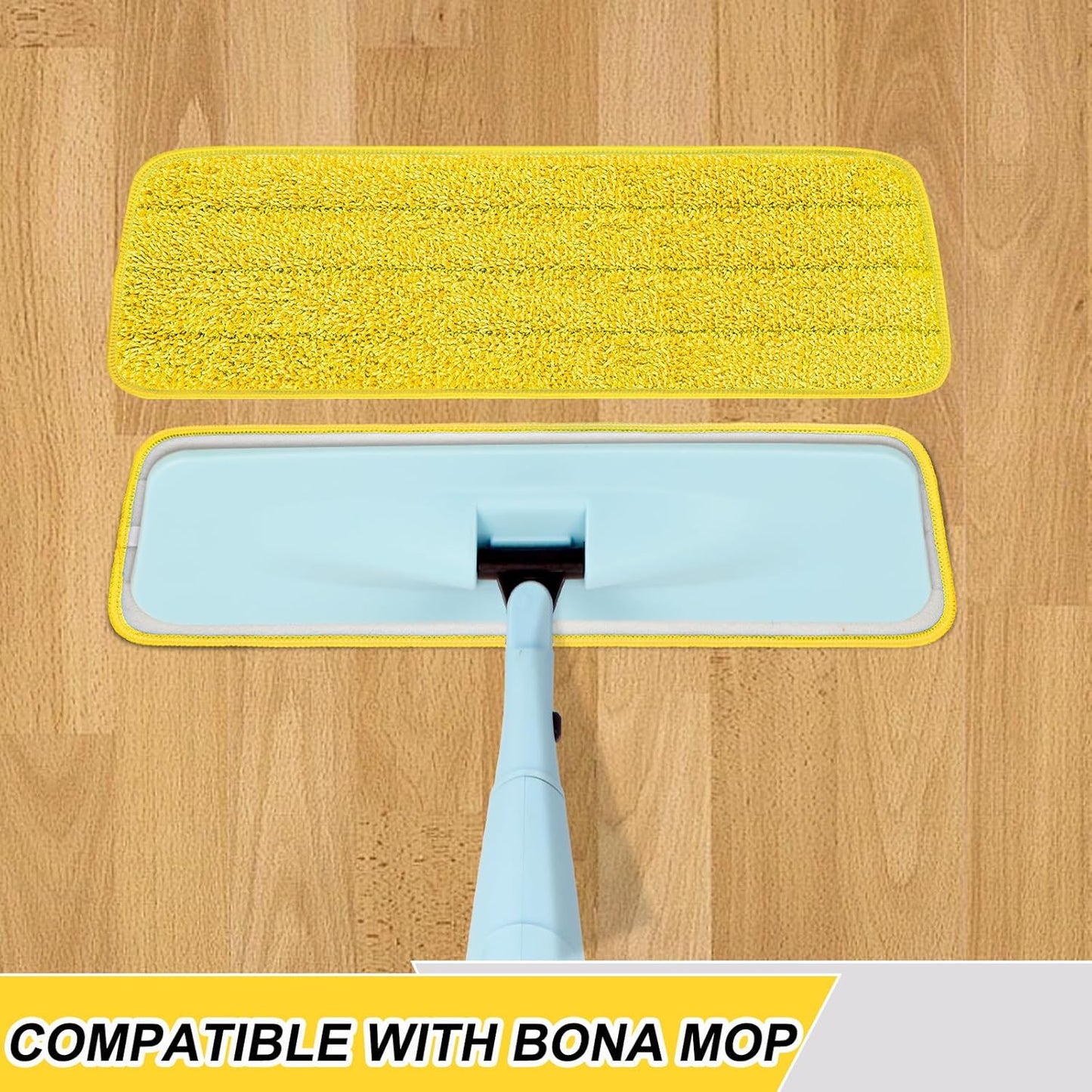 16.5 inch Reusable Mop Pads Microfiber Spray Mop Replacement Heads for Wet/Dry Mops Compatible with Bona Floor Care System (5 Pack)