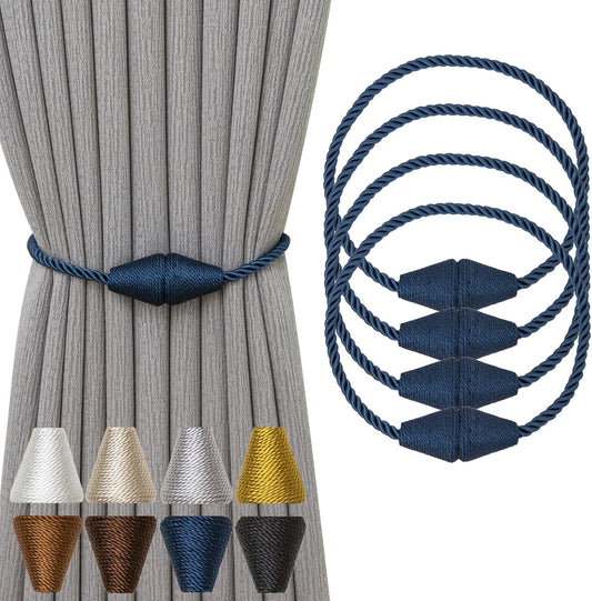 Magnetic Curtain Tiebacks 4 Pack Outdoor Rope Curtain Tie Backs Decorative Window Treatment