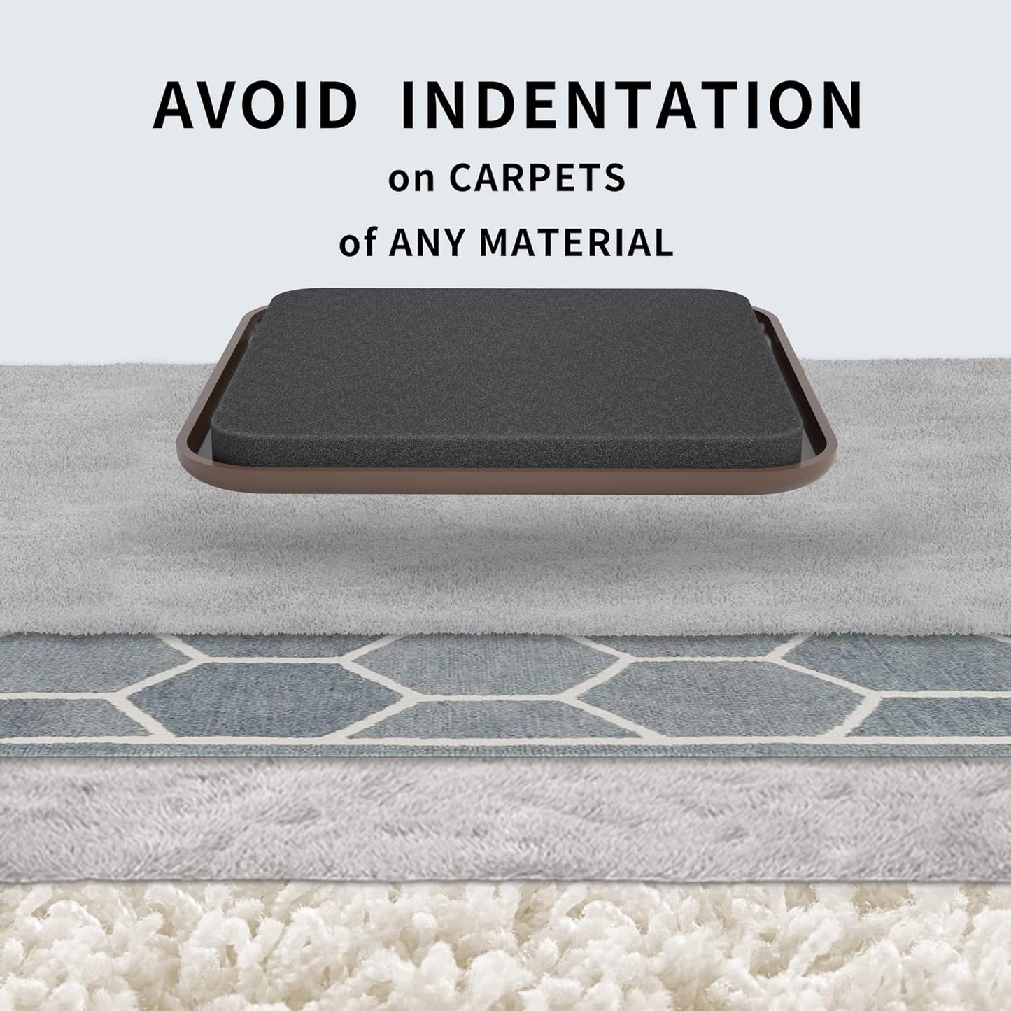 Furniture Sliders, 20 pcs-3 1/2” Square Brown Furniture Sliders for Carpet, Heavy Duty Furniture Movers Sliders, Reusable Furniture Moving Pads, Floor Protectors for Carpet