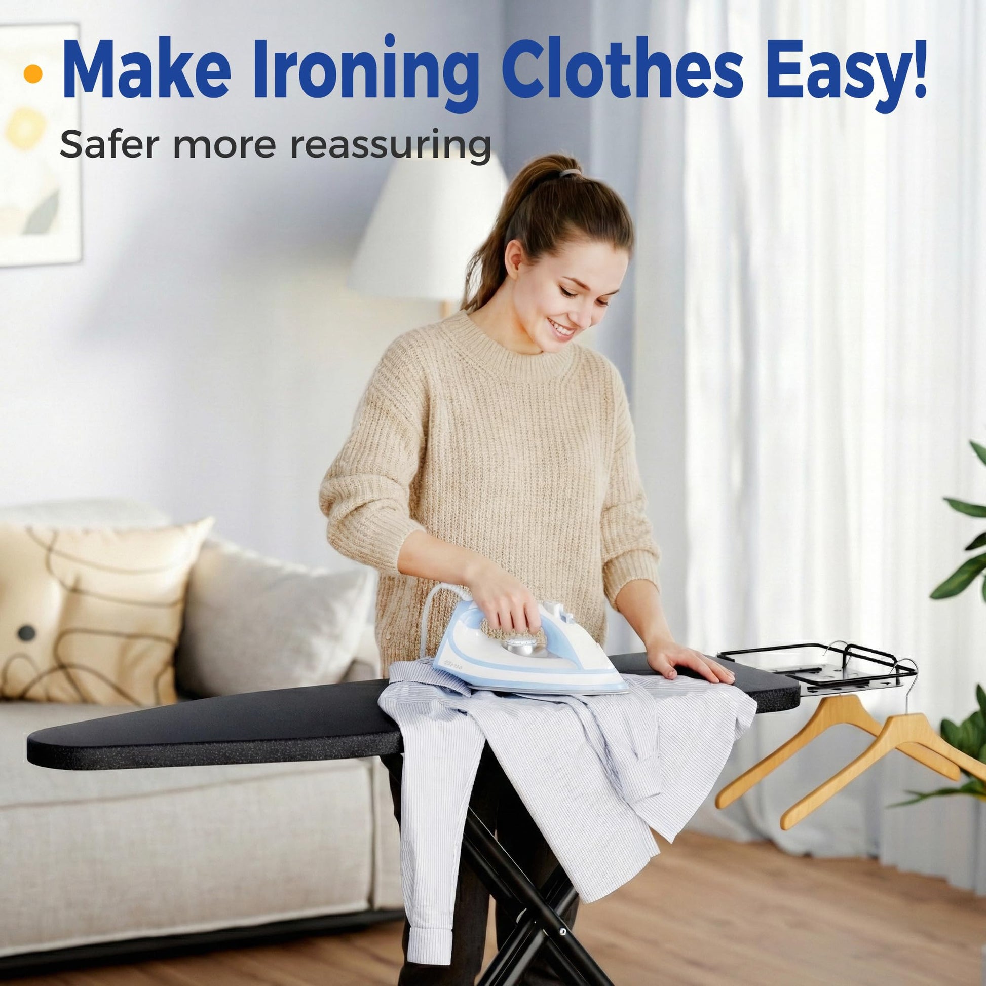 BEWISHOME Ironing Board Full Size 43x13, Compact Iron Board with Iron Rest