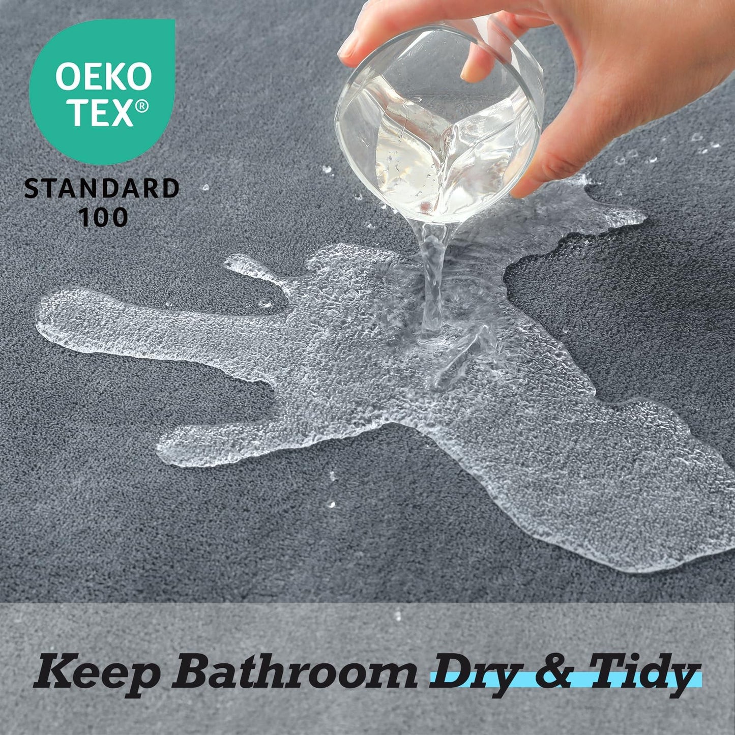 HUXMEYSON Bathroom Rugs Sets 3 Piece, Non-Slip & Quick Dry Bath Mat Set, Ultra Soft Velvet Bath